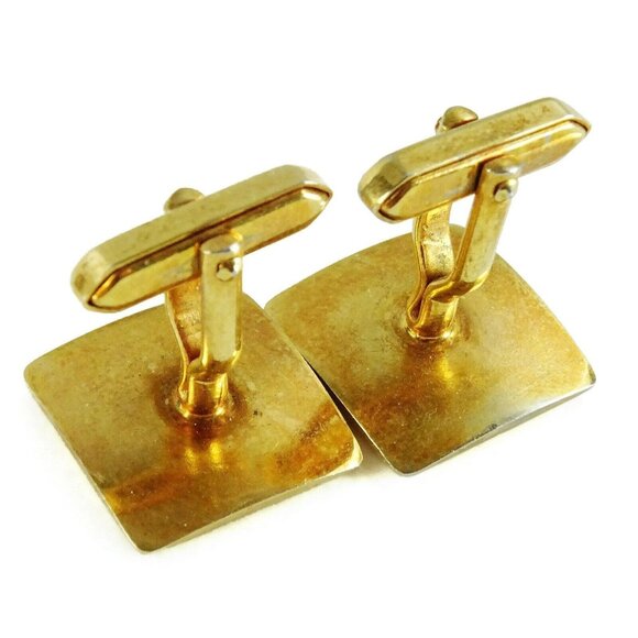 Vintage Letter B Initial Cufflinks Square Goldtone Cuff Links - Picture 3 of 3